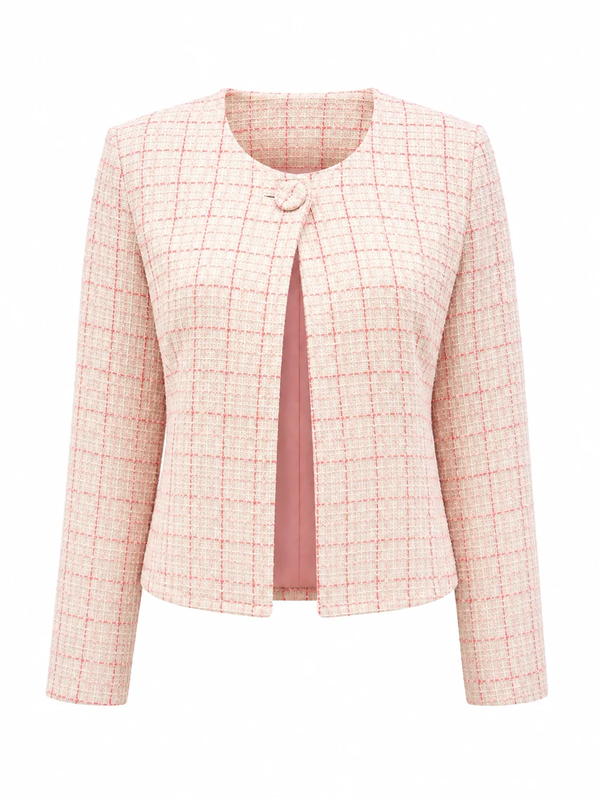 Pink Tweed Cardigan