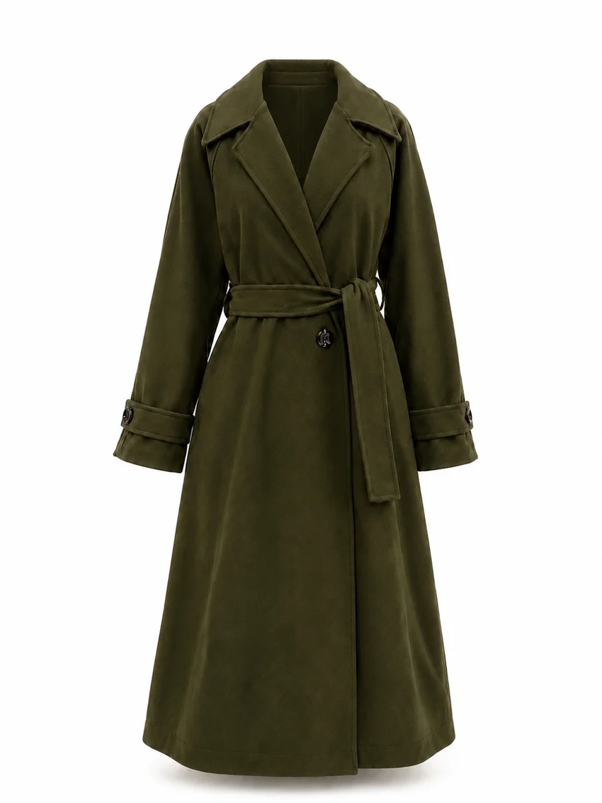Olive Green Italian Trench Coat